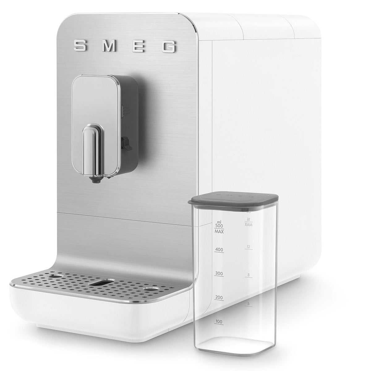 Automatic Coffee Machine with Built-in Grinder & Milk System (White)
